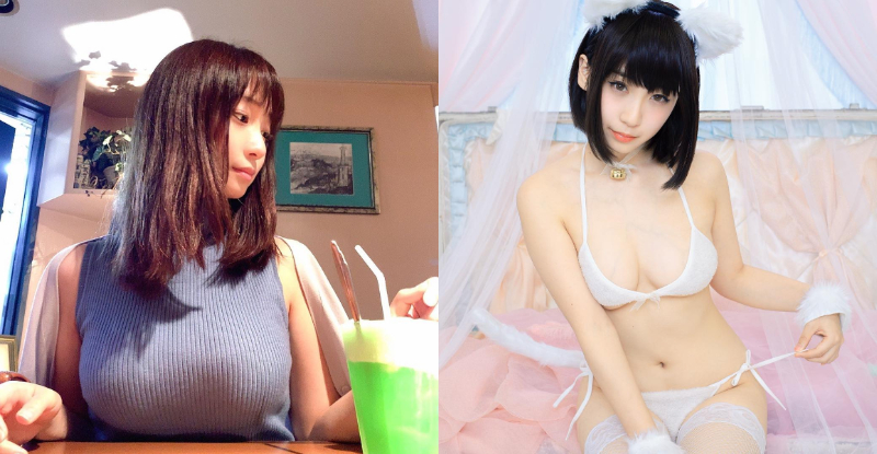 最清純Coser「伊織もえ」喝珍奶補真奶！白嫩雪乳性感到讓人招架不住！