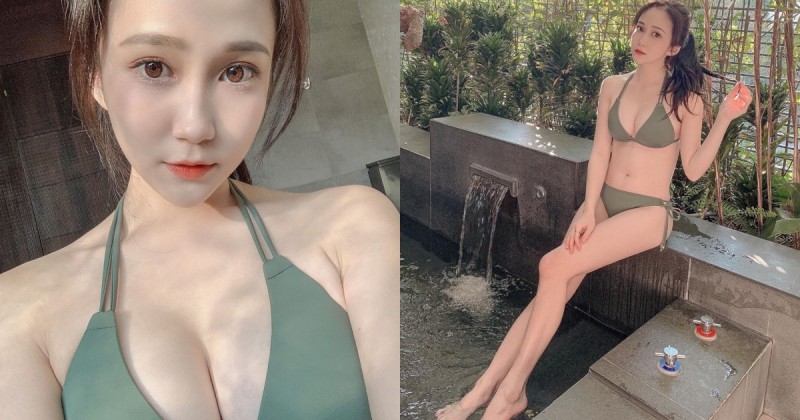 雪白巨峰來啦！甜美正妹「安琪」展示多角度渾圓美乳，每套比基尼都好辣！